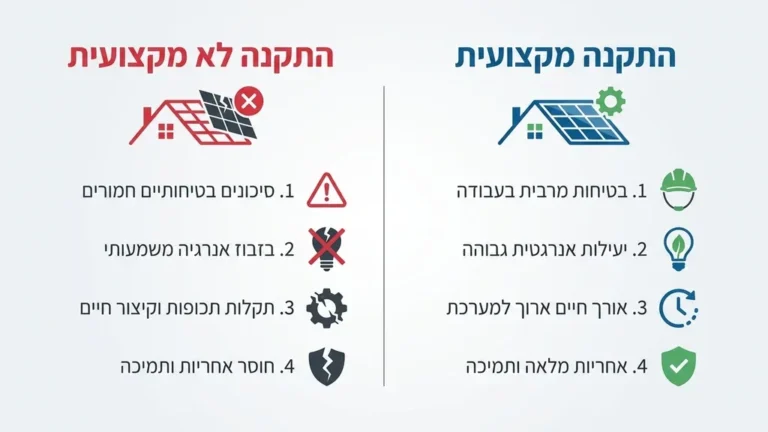 מתקין מוסמך מבצע עבודה מקצועית על גג רעפים