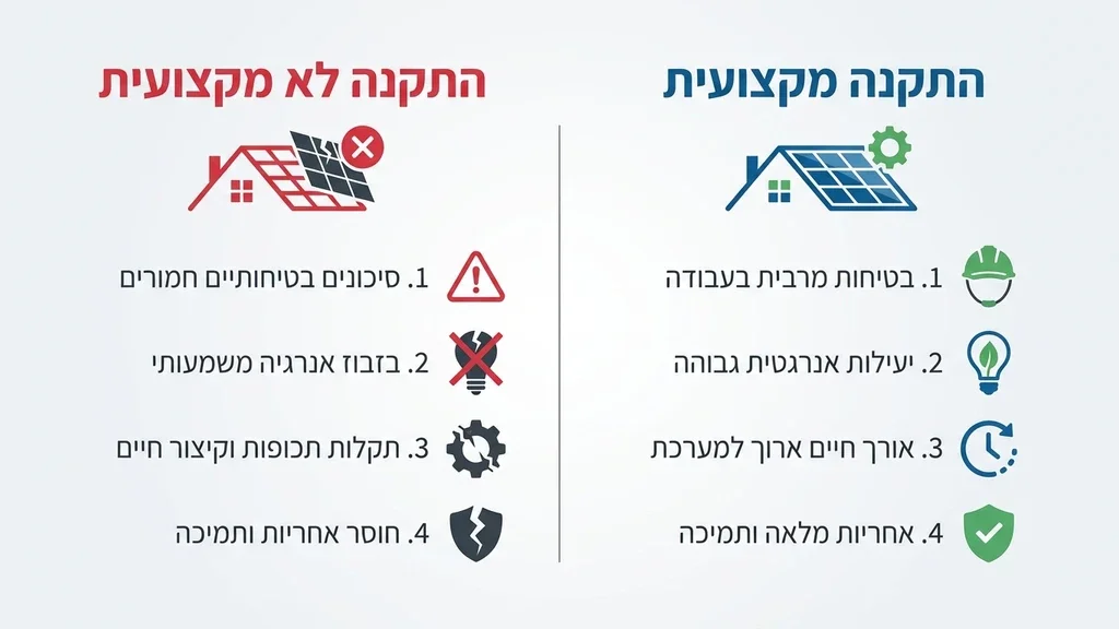 מתקין מוסמך מבצע עבודה מקצועית על גג רעפים