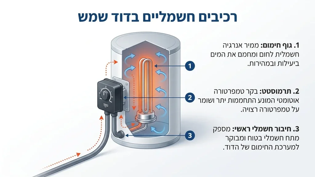 רכיבים חשמליים של דוד שמש גוף חימום ותרמוסטט
