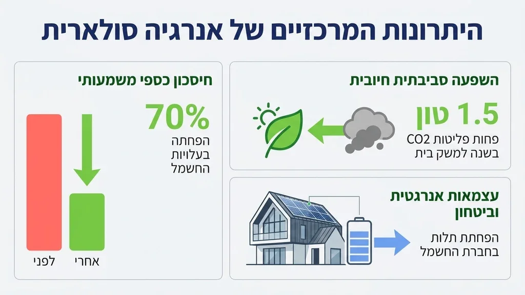 קולטי שמש מותקנים על גג רעפים ביום שמש בהיר